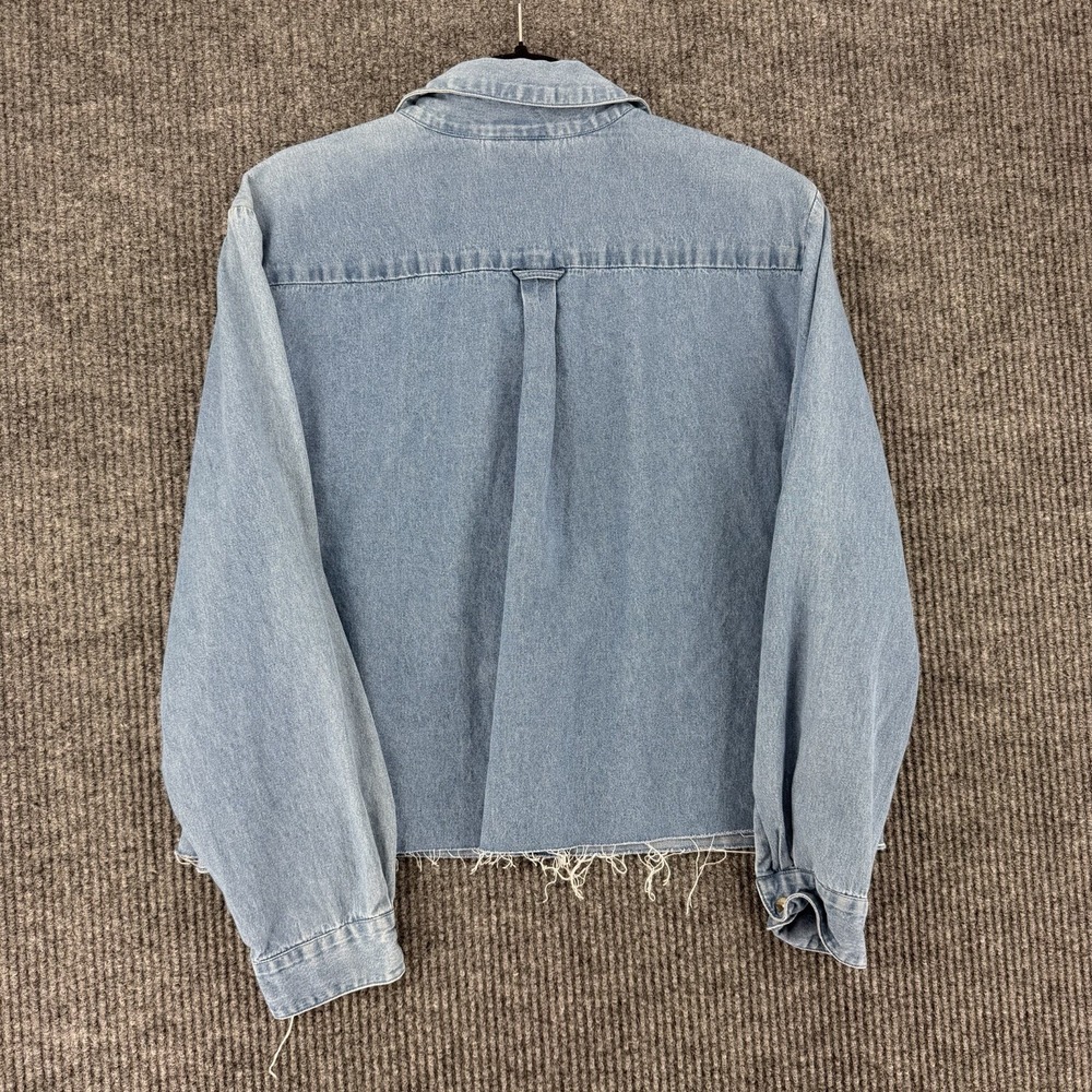 Vintage Blair womens XL lighthouse embroidered denim shirt long sleeve button - Picture 2 of 9
